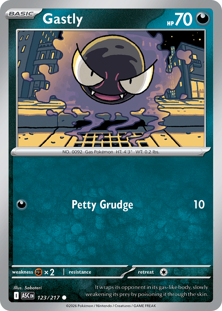 Gastly - 123/295 - Ascended Heroes - Holofoil Cosmo